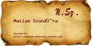 Matias Szonóra névjegykártya